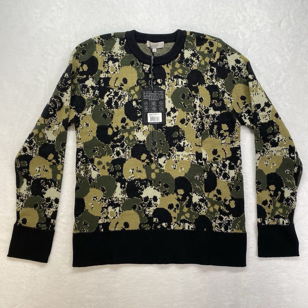 New Anatomie Winona Skull Printed Knit Sweater‎ Sz S